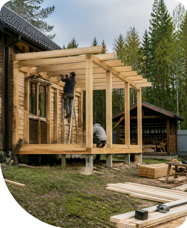 Строительство пристроек и построек на участке в Междуреченске