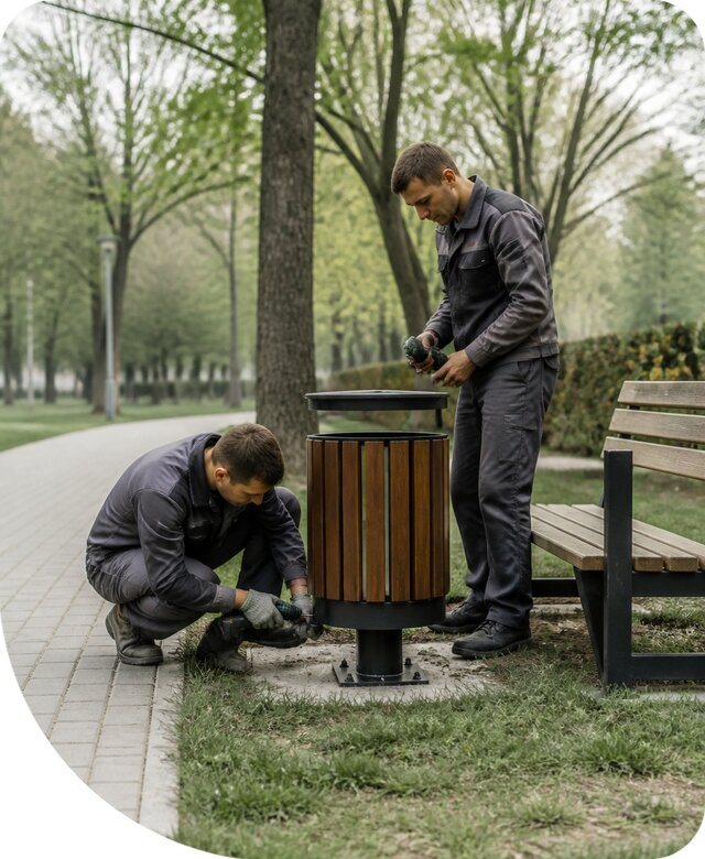 Изготовление и установка парковых урн для благоустройства в Междуреченске